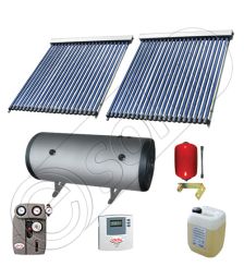 Pachet cu panou solar apa calda tot anul, Instalatii solare si boiler cu 2 serpentine, Panouri cu tuburi vidate si boiler Solariss Iunona