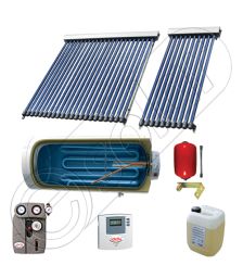 Boiler cu o serpentina si panou solar ieftin cu tuburi vidate, Panouri solare cu boiler monovalent de 300 litri, Colectoare solare pentru apa calda