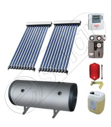 Instalatie solara cu tuburi vidate import China SIU 2x10-120.2TEH, Set colectoare solare pentru apa calda cu boiler orizontal, Instalatii solare cu tuburi vidate cu boiler termoelectric