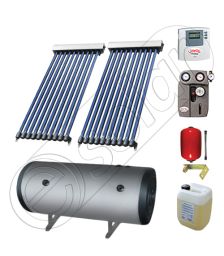 Instalatie solara cu tuburi vidate import China SIU 2x10-100.2TEH, Set colectoare solare pentru apa calda cu boiler orizontal, Instalatii solare cu tuburi vidate cu boiler termoelectric