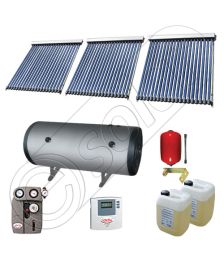 Pachet cu panou solar apa calda tot anul, Instalatii solare si boiler cu 2 serpentine, Boiler si panouri cu tuburi vidate Solariss Iunona
