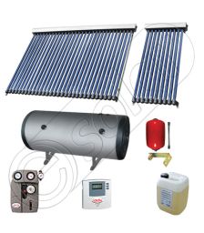 Panouri cu tuburi vidate Solariss Iunona si boiler, Instalatie presurizata solara pentru apa calda, Boiler cu 2 serpentine si panou solar