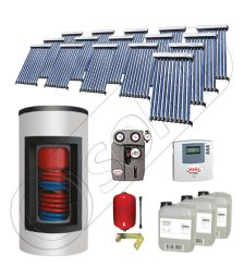 Set panou solar apa calda cu tuburi vidate cu boiler Kombi, Pachet cu panou solar cu tuburi vidate, Panouri cu tuburi vidate si boiler tanc in tanc