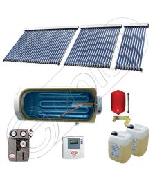 Boiler cu o serpentina si panou solar ieftin cu tuburi vidate, Panouri solare cu boiler monovalent de 400 litri, Colectoare solare pentru apa calda