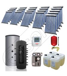 Set puffer cu doua serpentine si panouri solare ieftine, Instalatii panouri solare Solariss Iunona, Pachet cu panou solar pentru apa calda tot anul