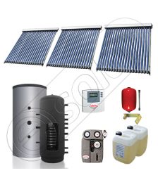 Panouri solare Solariss Iunona, Puffer cu o serpentina si panou solar cu tuburi vidate, Instalatii presurizate ieftine apa calda tot anul