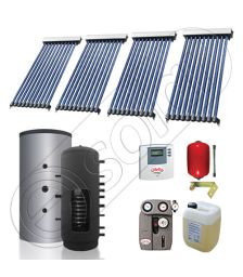 Puffer solar monovalent la set cu panouri solare SIU 4x10-300.1PF, Instalatie solara cu tuburi vidate si Puffer de 300 litri, Set colectoare solare cu tuburi vidate si Puffer import China