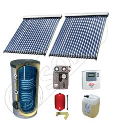 Set panou solar cu tuburi vidate cu boiler cu doua serpentine, Pachet cu panou solar cu tuburi vidate, Panouri cu tuburi vidate si boiler Solariss Iunona