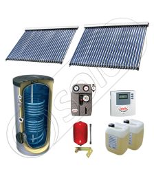 Panouri solare ieftine cu boiler bivalent de 500 litri, Pachet cu panou solar cu tuburi vidate, Set panouri solare import China Solariss Iunona