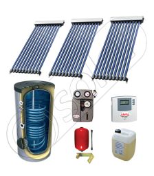 Set panou solar cu tuburi vidate cu boiler cu doua serpentine, Pachet cu panou solar cu tuburi vidate, Panouri cu tuburi vidate si boiler Solariss Iunona