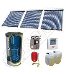 Panou solar ieftin cu tuburi vidate si boiler cu o serpentina, Panouri solare cu boiler monovalent de 500 litri, Panouri solare China Solariss Iunona