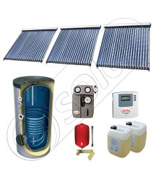 Panou solar ieftin cu tuburi vidate si boiler cu o serpentina, Panouri solare cu boiler monovalent de 500 litri, Panouri solare China Solariss Iunona