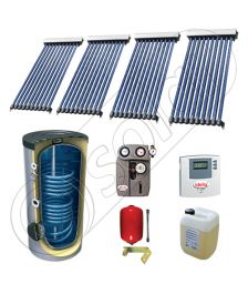 Set panou solar cu tuburi vidate cu boiler cu doua serpentine, Pachet cu panou solar cu tuburi vidate, Panouri cu tuburi vidate si boiler Solariss Iunona