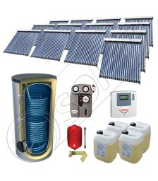 Set panouri solare cu tuburi vidate SIU 13x20-2000.2BM, Panouri cu tuburi vidate cu boiler fabricate in China, Pachet panouri solare si boiler cu doua serpentine 2000 litri