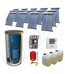 Set panouri solare cu tuburi vidate SIU 14x10-1000.1BM, Panouri cu tuburi vidate cu boiler fabricate in China, Pachet panouri solare si boiler cu o serpentina 1000 litri