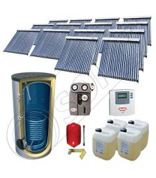 Set panouri solare cu tuburi vidate SIU 14x20-2000.1BM, Panouri cu tuburi vidate cu boiler fabricate in China, Pachet panouri solare si boiler cu o serpentina 2000 litri