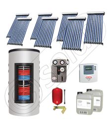 Set colectoare solare cu tuburi vidate si boiler instant 500 litri, Panouri solare cu tuburi vidate import China, Seturi colectoare solare si boiler instant SIU 7x10-500.33.3BI