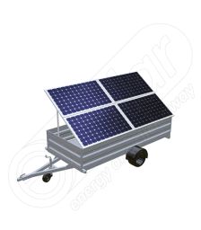Instalatie fotovoltaica mobila IDELLA Mobile Energy IME 4 montata pe remorca, cu 4 panouri solare IDELLA Power Poly IPP 550W, ideala pentru aplicatii agricole sau santiere temporare