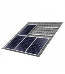 Kit de fixare pentru 10 panouri fotovoltaice, cu 10 sine de 2.1 m, 8 elemente de prindere a sinelor intre ele, 22 cleme de fixare a modulelor, 20 carlige de fixare pentru tigla ceramica si setul complet de suruburi, saibe si piulite pret ieftin