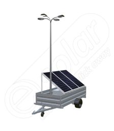 Remorca fotovoltaica pe o singura axa IDELLA Mobile Energy IME 3, pentru camping sau aplicatii agricole ori santiere temporare, cu 3 panouri solare, un stalp pentru iluminat si 4 lampi solare cu LED