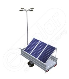 Remorca fotovoltaica pe o singura axa IDELLA Mobile Energy IME 3, pentru camping sau aplicatii agricole ori santiere temporare, cu 3 panouri solare, un stalp pentru iluminat si 4 lampi solare cu LED