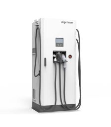 Statie de incarcare rapida si eficienta pentru masini electrice si masini hibride, compatibila cu CHADEMO, CCS si Mode 3 Type 2 AC, avand posibilitatea de a incarca simultan cu curent AC si DC pret ieftin