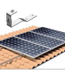 Structura de fixare pentru 5 panouri fotovoltaice monocristaline sau policristaline cu carlige de ancorare reglabile pentru acoperisurile din tigla pret ieftin