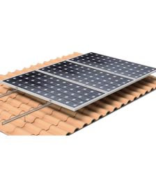 Structura de prindere din aluminiu cu tija pentru 1 panou fotovoltaic 1650/2000 x 1000 (35-50 mm), cu dispunerea pe verticala a modulului pret ieftin