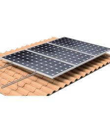 Structura de prindere pe acoperis pentru 5 panouri fotovoltaice 1650/2000 x 1000 (35-50 mm), realizata din aluminiu de inalta calitate pret ieftin
