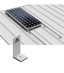 Structura din aluminiu pentru fixarea unui panou fotovoltaic monocristalin sau policristalin pe orizontala pe acoperisurile inclinate din tabla pret ieftin