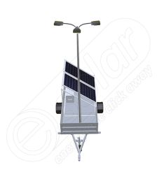 Remorca fotovoltaica IDELLA Mobile Energy IME 2 cu doua panouri solare, un stalp si 3 corpuri de iluminat cu leduri