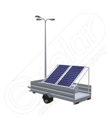 Remorca fotovoltaica IDELLA Mobile Energy IME 2 cu doua panouri solare, un stalp si 3 corpuri de iluminat cu leduri