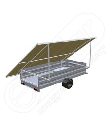 Instalatie fotovoltaica mobila montata pe remorca auto cu o singura axa IDELLA Mobile Energy IME 8, pentru santiere temporare sau aplicatii agricole, cu 8 panouri solare IDELLA Power Poly IPP 550W