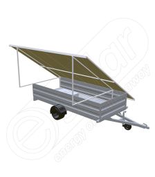 Instalatie fotovoltaica mobila montata pe remorca auto cu o singura axa IDELLA Mobile Energy IME 8, pentru santiere temporare sau aplicatii agricole, cu 8 panouri solare IDELLA Power Poly IPP 550W