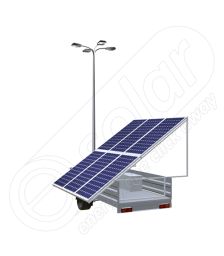Remorca fotovoltaica generator mobil IDELLA Mobile Energy IME 6, cu 6 module solare IDELLA Power Poly IPP 550W, un stalp pentru iluminat cu 4 brate si 4 lampi cu LED