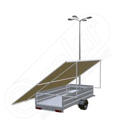 Remorca fotovoltaica IDELLA Mobile Energy IME 8 cu 4 lampi solare, un stalp pentru iluminat si 8 panouri fotovoltaice IDELLA Power Poly IPP 550W pentru santiere temporare sau aplicatii agricole
