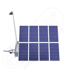 Remorca solara mobila IDELLA Mobile Energy IME 8 cu un stalp pentru iluminat, o lampa solara cu LED si 8 panouri fotovoltaice IDELLA Power Poly IPP 550W