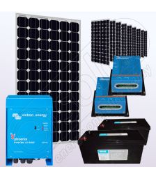 Sistem solar fotovoltaic stand alone cu invertor IPM200Wx10-3000W-VIC40MPPTx2-205Ahx2