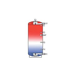 Tanc de stocare cu sistem stratificat de incalzire pentru apa calda Ideval IDVL-LS 500