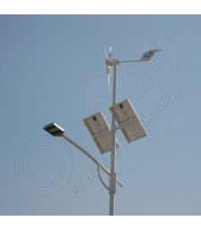 Stalp de iluminat hibrid cu panouri solare si eoliana HI-4M