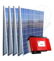 Kit fotovoltaic monofazat on-grid 2 kW cu invertor SMA pentru productie de curent electric