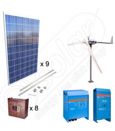 Instalatii hibride solare si eoliene pentru irigatii in agricultura de 2.25kW PV si 600W EOL putere instalata