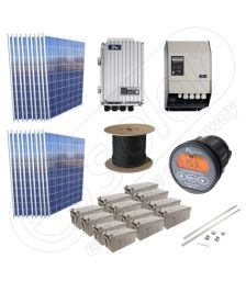 Kit la cheie cu panouri fotovoltaice independente 4.5kW putere instalata si acumulatori GELKit la cheie cu panouri fotovoltaice independente 4.5kW putere instalata si acumulatori GEL
