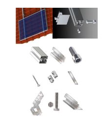 Kit structura de prindere panouri fotovoltaice 1kW putere instalata pentru acoperis inclinat din tabla sau tigla