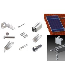 Kit structura de prindere panouri fotovoltaice pentru acoperis inclinat din tigla sau tabla de 10 kW putere instalata