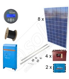 Kituri fotovoltaice cu montaj inclus de 2kW putere instalata cu baterii solare cu acid