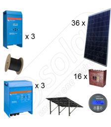 Kituri instalatii solare fotovoltaice trifazate off-grid 9kW la cheie cu montaj inclus si productie de 32 kWh energie