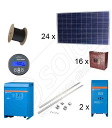 Kituri solare de putere 6kW si productie de 21 kWh cu 24 de panouri fotovoltaice IPPP250W si montaj inclus