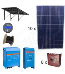 Kituri solare fotovoltaice de 2,5kW putere instalata si productie de 8 kWh cu structura de montaj pentru sol