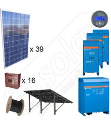 Sistem fotovoltaic solar 10kW putere instalata si 35 kWh productie medie de energie zilnica cu structura de montaj pe sol